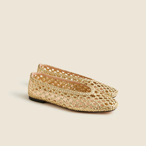 Quinn handwoven ballet flats in metallic leather