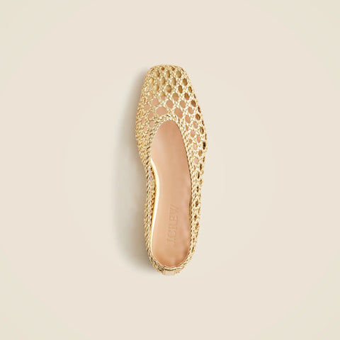 Quinn handwoven ballet flats in metallic leather