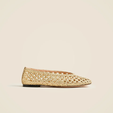 Quinn handwoven ballet flats in metallic leather