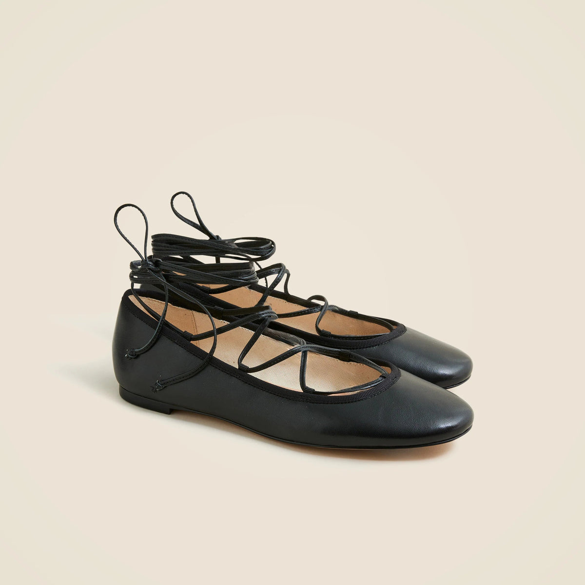 Andi lace-up ballet flats in leather