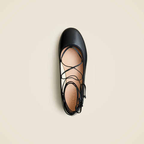 Andi lace-up ballet flats in leather