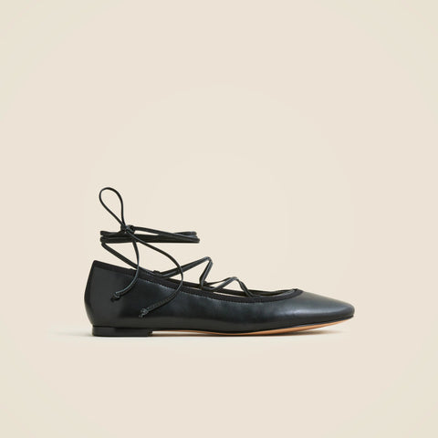 Andi lace-up ballet flats in leather