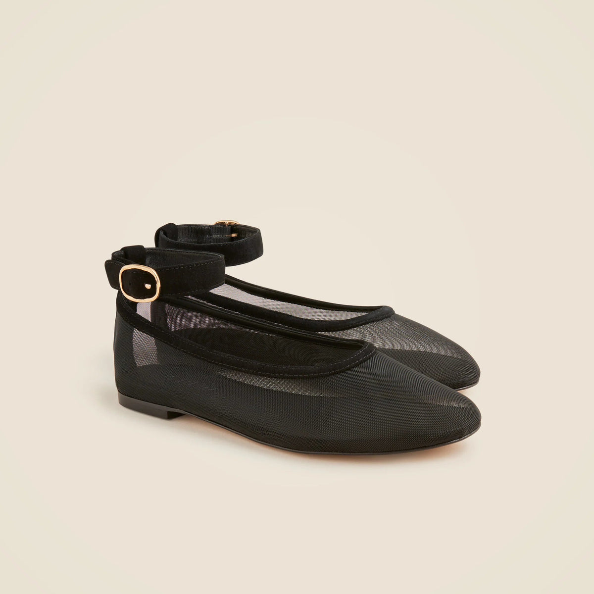 Andi ankle-strap ballet flats in mesh