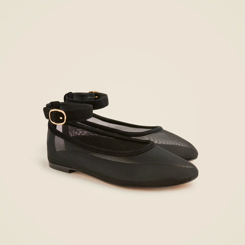 Andi ankle-strap ballet flats in mesh