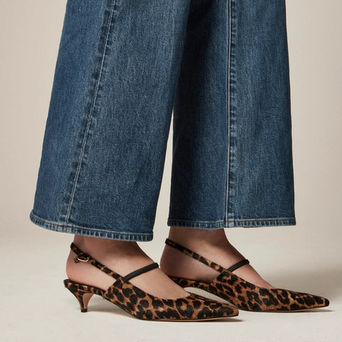 Robin slingback kitten heels in printed calf hair