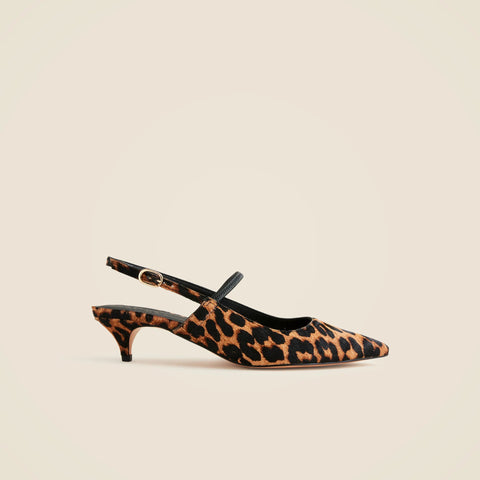Robin slingback kitten heels in printed calf hair
