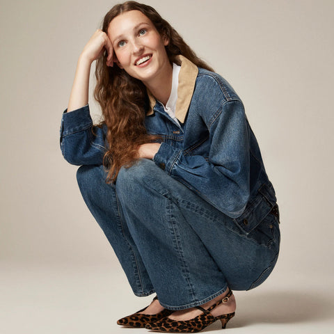 Robin slingback kitten heels in printed calf hair