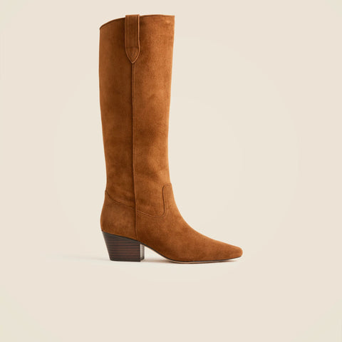 New Piper square-toe knee-high boots in suede