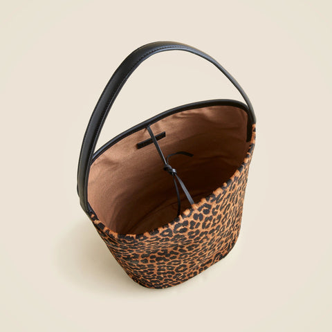 Berkeley bucket bag in leopard-print calf hair and leather