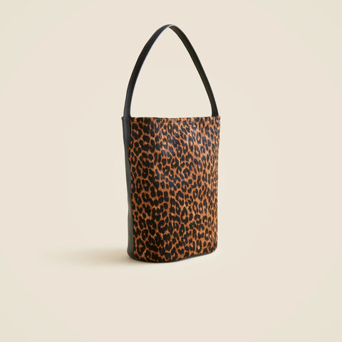 Berkeley bucket bag in leopard-print calf hair and leather