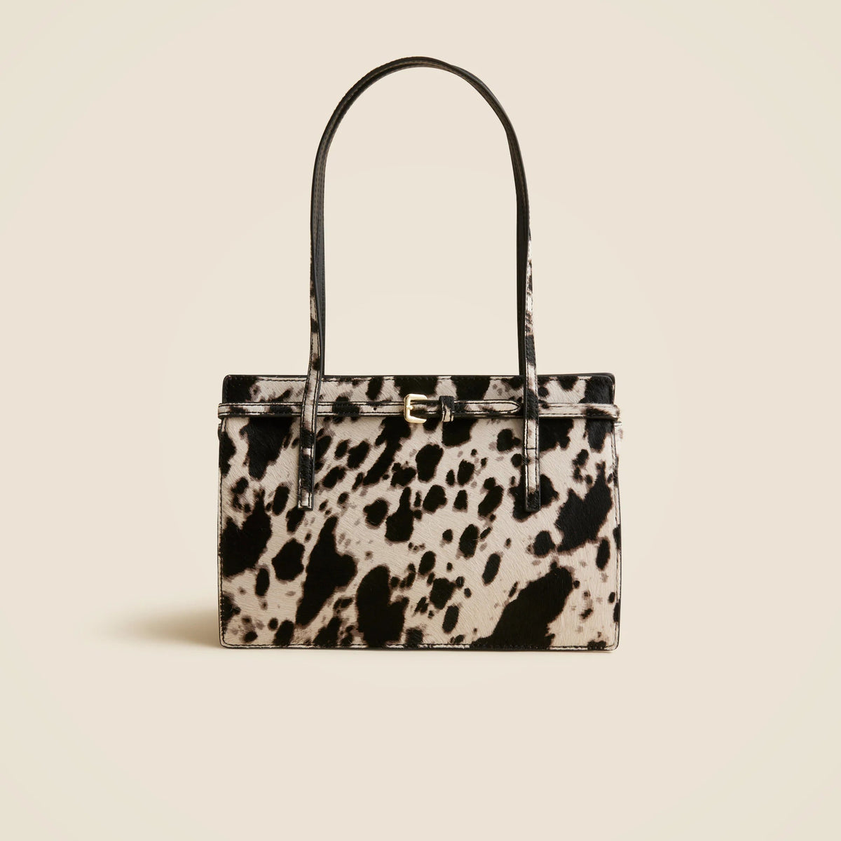 Edie structured shoulder bag in cow-print calf hair