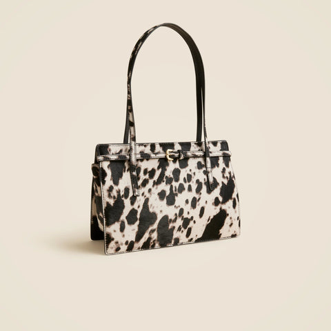 Edie structured shoulder bag in cow-print calf hair