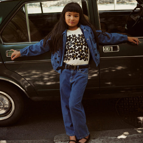 Crewcuts Collection embellished cropped jacket in drapey denim