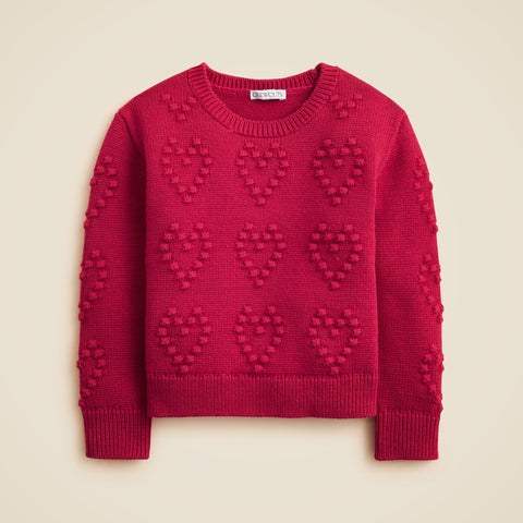 Girls' heart-bobble sweater