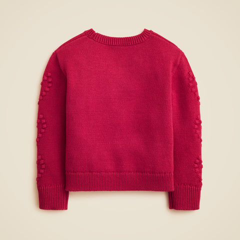Girls' heart-bobble sweater