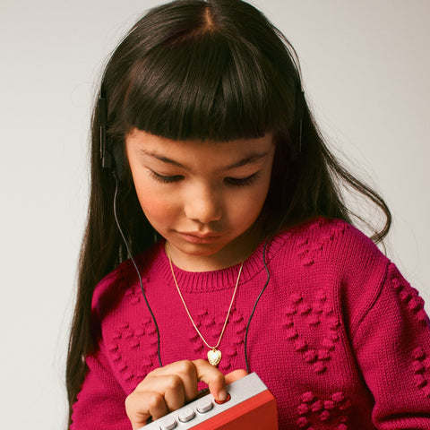 Girls' heart-bobble sweater