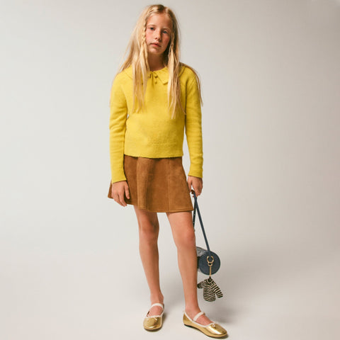 Girls' collared sweater in Supersoft yarn