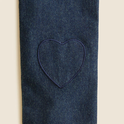 Girls' heart-patch jeggings