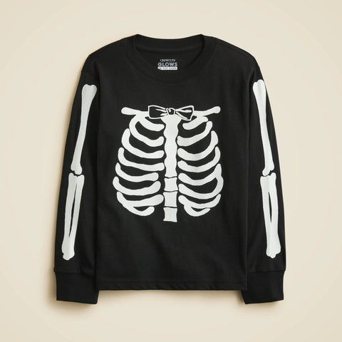 Kids' glow-in-the-dark skeleton graphic T-shirt
