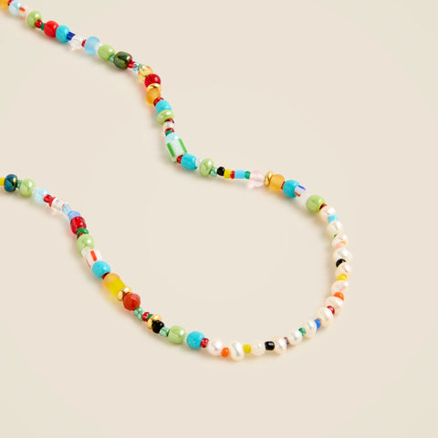 Freshwater pearl and bead necklace