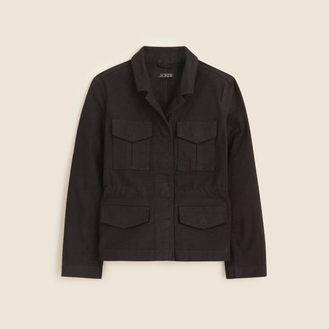 Utility chore jacket in brushed chino