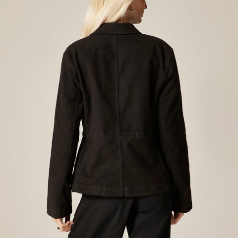 Utility chore jacket in brushed chino