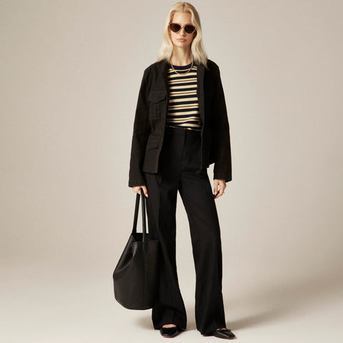 Utility chore jacket in brushed chino