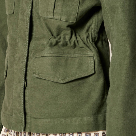 Utility chore jacket in brushed chino