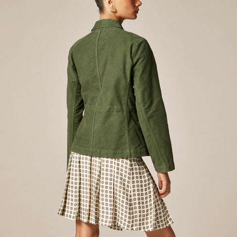 Utility chore jacket in brushed chino