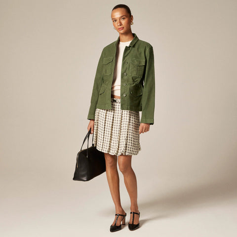 Utility chore jacket in brushed chino