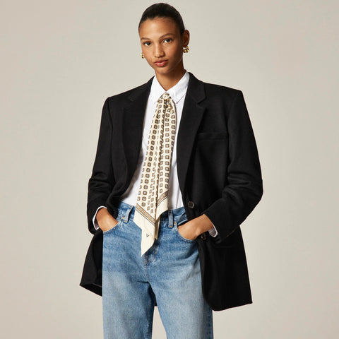 Gamine blazer-coat in wool blend