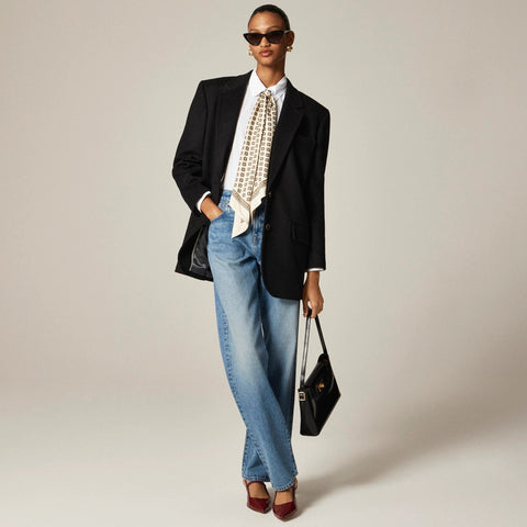 Gamine blazer-coat in wool blend