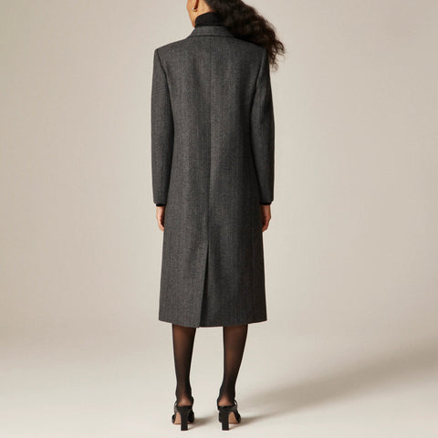 Vivienne topcoat in Italian pinstripe wool blend