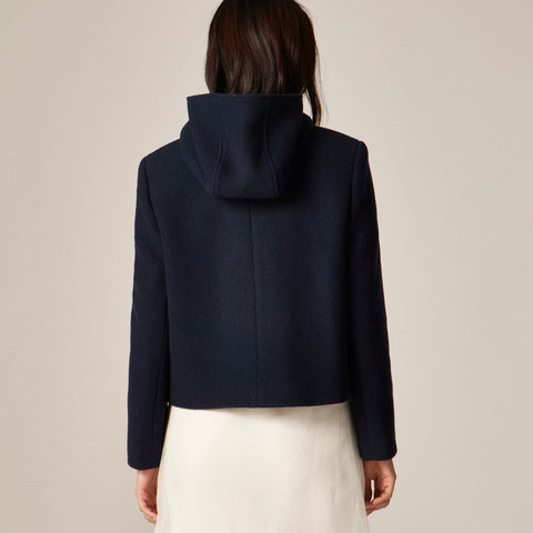 Short duffle coat in Italian stadium-cloth