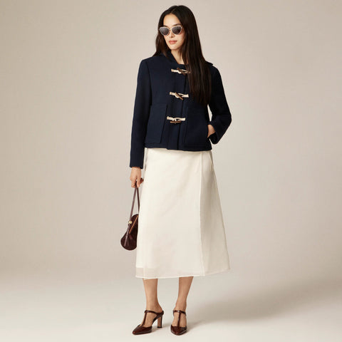 Short duffle coat in Italian stadium-cloth