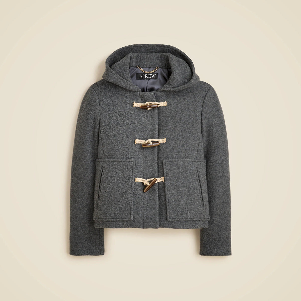 Short duffle coat in Italian stadium-cloth