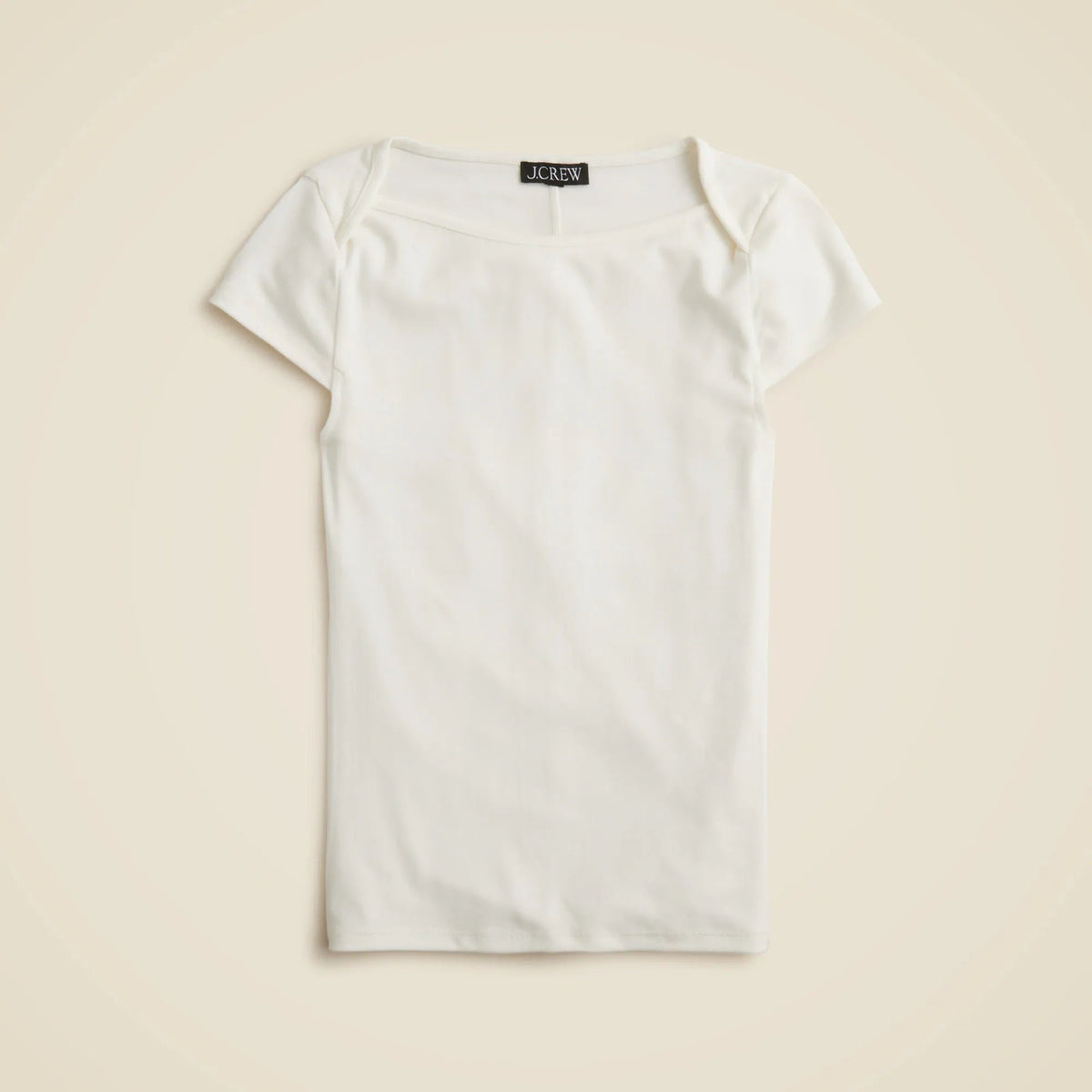 Refined rib cap-sleeve shirt