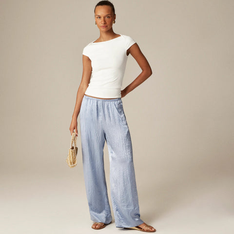 Refined rib cap-sleeve shirt