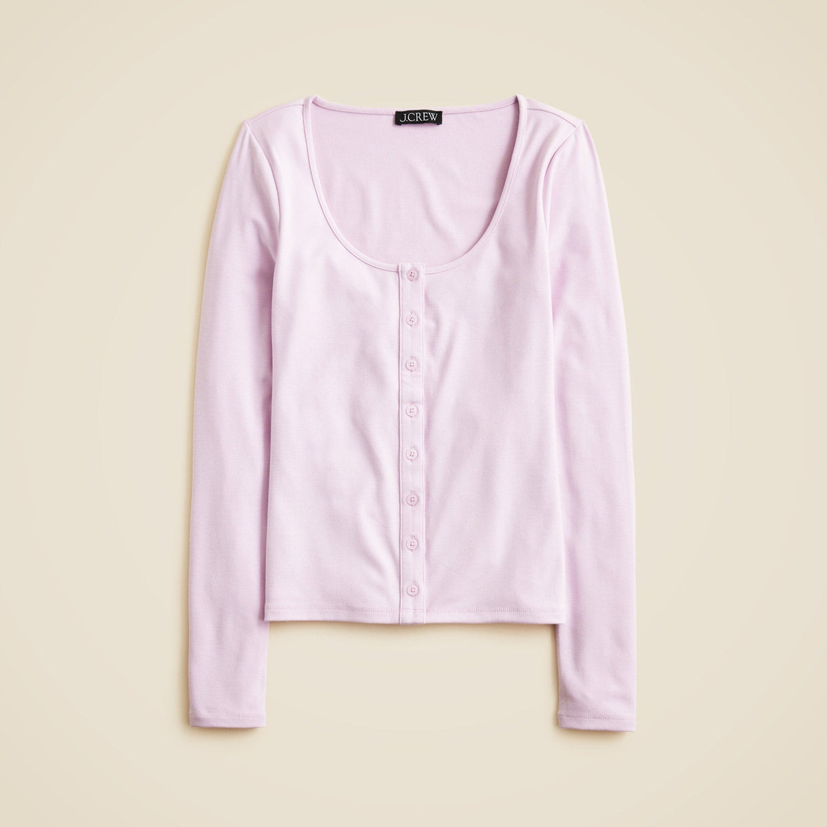 Refined rib scoopneck cardigan top