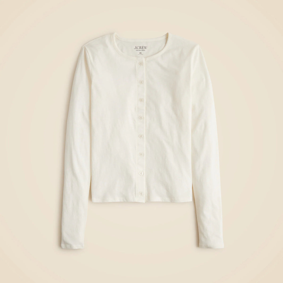 Feather jersey crewneck cardigan