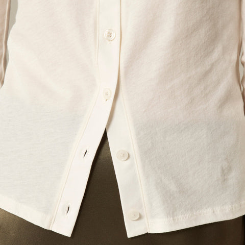 Feather jersey crewneck cardigan