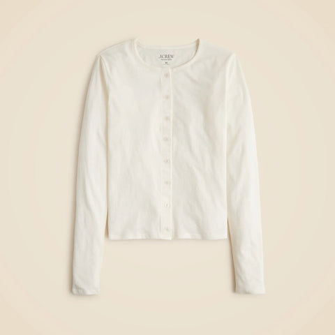 Feather jersey crewneck cardigan