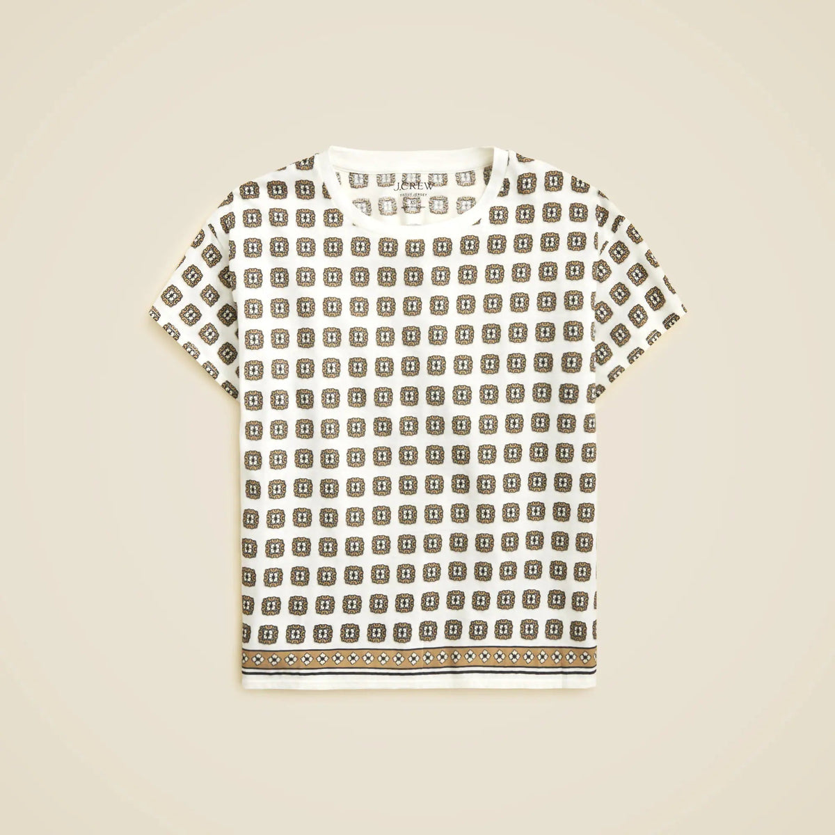 Tissue jersey short-sleeve graphic T-shirt in foulard print