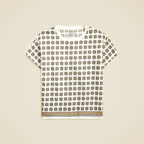 Tissue jersey short-sleeve graphic T-shirt in foulard print