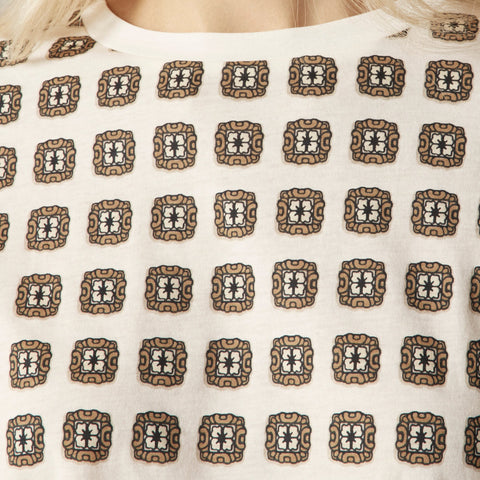 Tissue jersey short-sleeve graphic T-shirt in foulard print