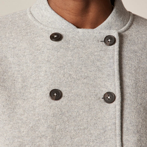 Double-breasted jacket in knit wool blend