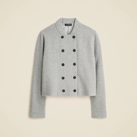 Double-breasted jacket in knit wool blend