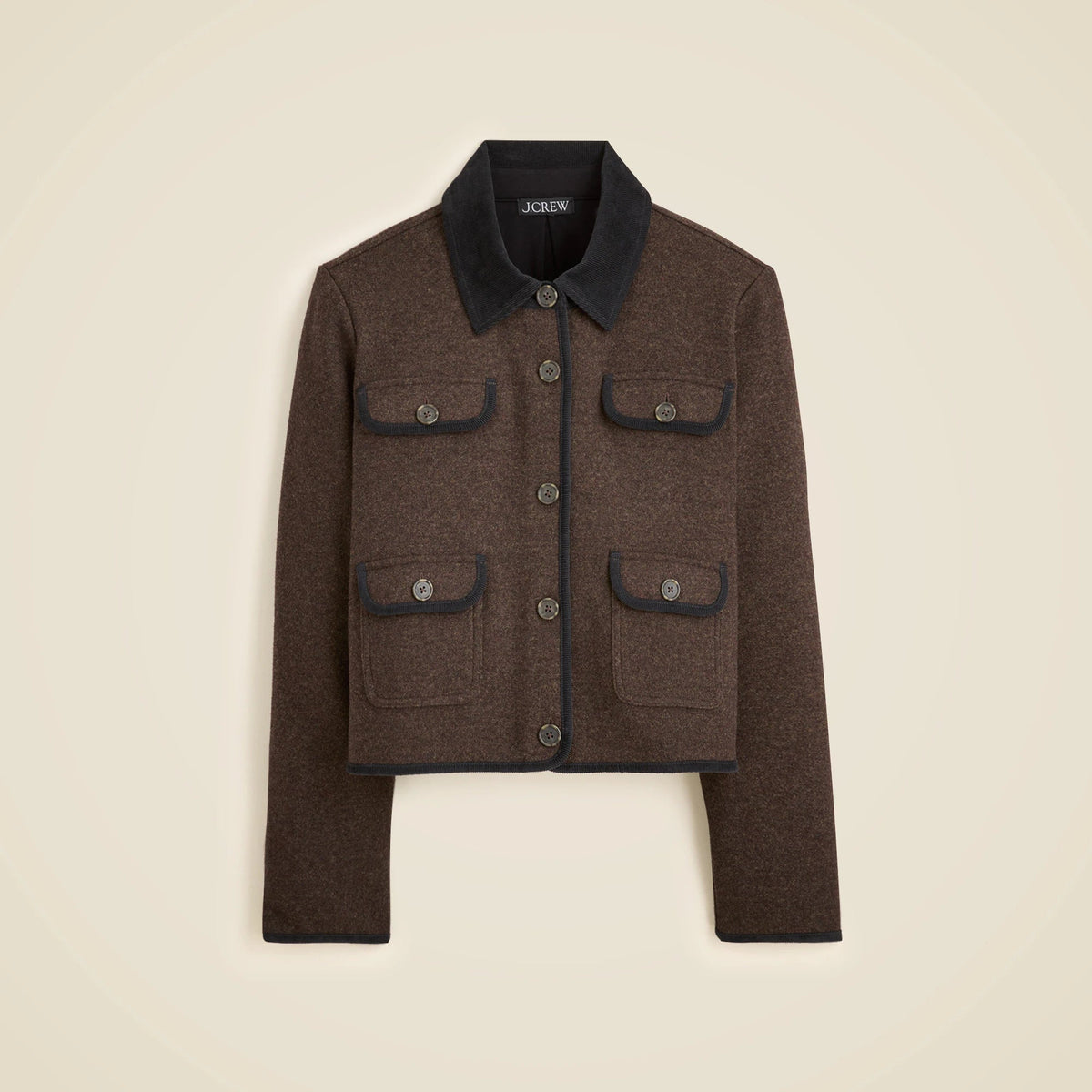 Knit jacket in wool blend