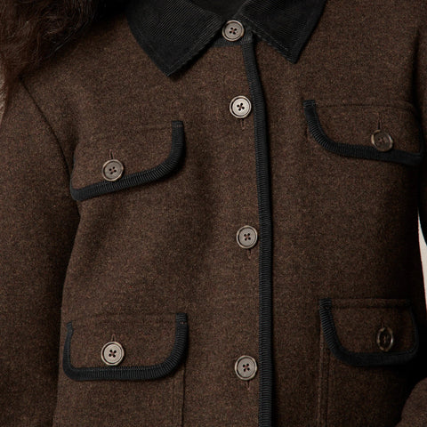 Knit jacket in wool blend