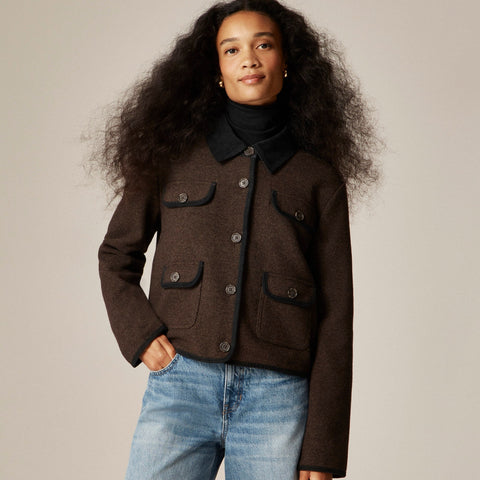 Knit jacket in wool blend